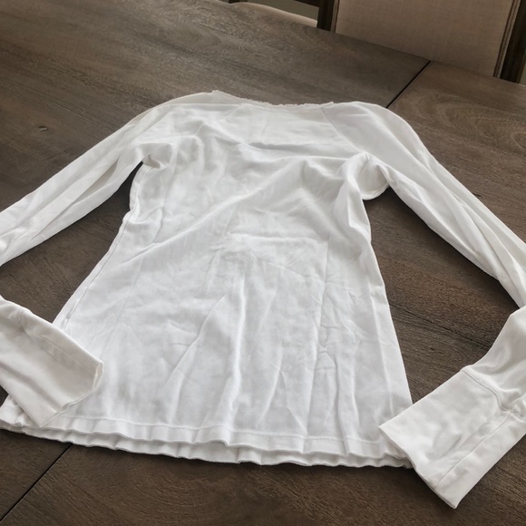 White deep V Henley - Picture 6 of 7